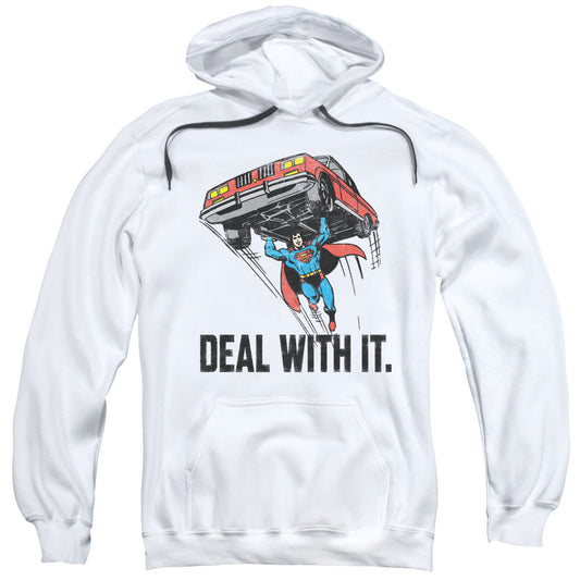 DC Comics Deal With It Mens Hoodie White Officially Licensed