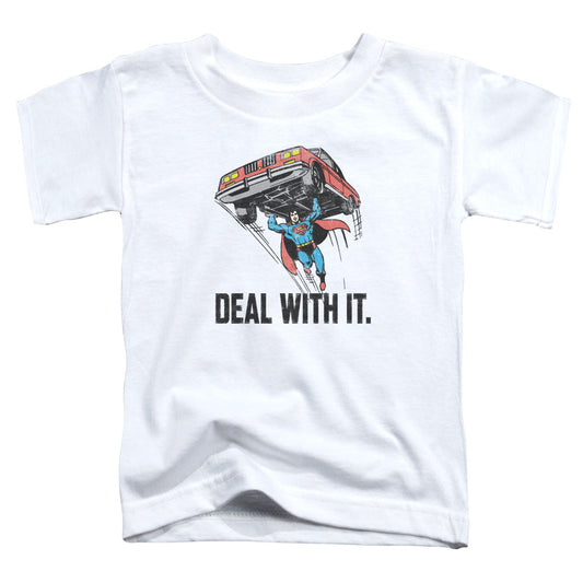 DC Comics Deal With It Toddler Kids Youth T Shirt White Officially Licensed