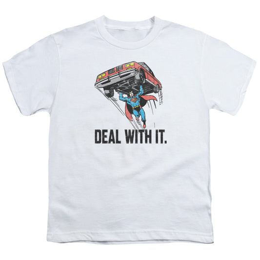 DC Comics Deal With It Kids Youth T Shirt White Officially Licensed