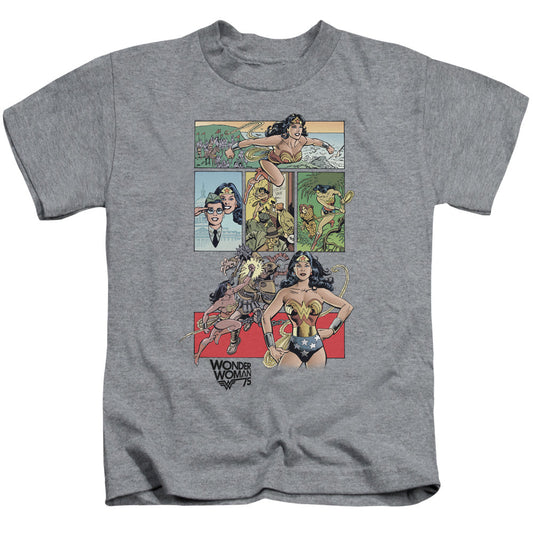 Wonder Woman WW75 Comic Page Juvenile Kids Youth T Shirt Athletic Heather Officially Licensed
