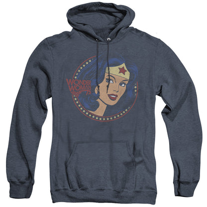 Dc Ww75 Starburst Portrait Mens Heather Hoodie Navy Officially Licensed