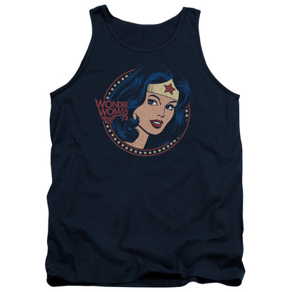 Dc Ww75 Starburst Portrait Mens Tank Top Shirt Navy Officially Licensed