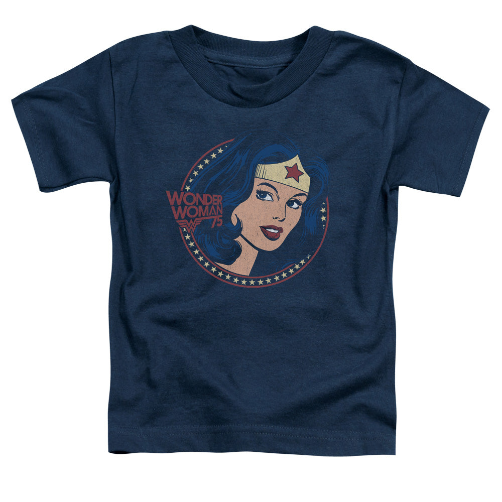 DC Comics WW75 Starburst Portrait Toddler Kids Youth T Shirt Navy Blue Officially Licensed