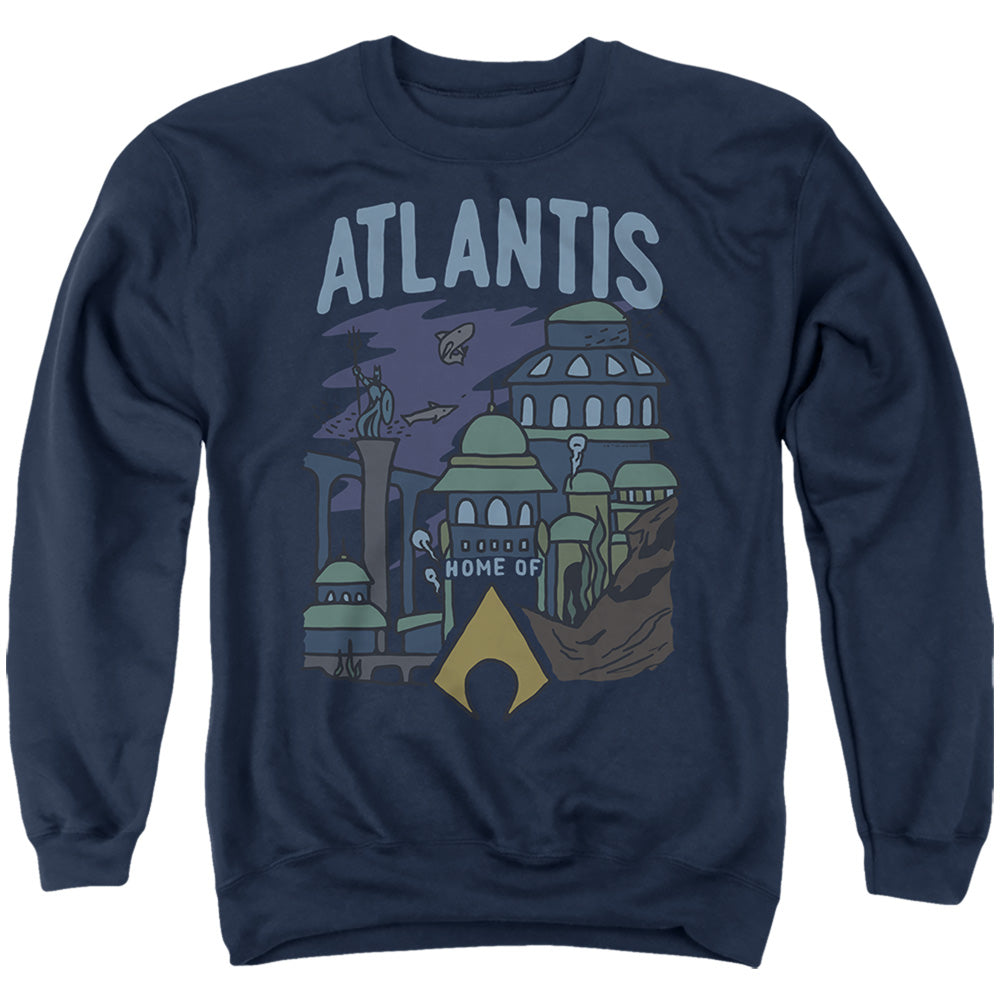 Aquaman The Atlantis Mens Crewneck Sweatshirt Navy