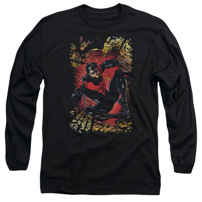 Jla Nightwing #1 Mens Long Sleeve Shirt Black Officially Licensed