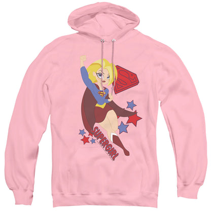 Dc Superhero Girls Supergirl Mens Hoodie Pink Officially Licensed