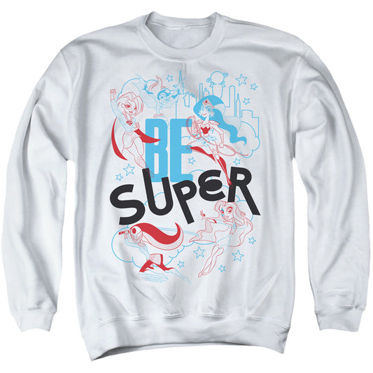 Dc Superhero Girls Be Super Mens Crewneck Sweatshirt White Officially Licensed
