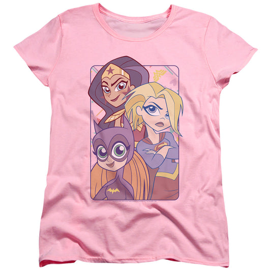 Dc Superhero Girls Dont Box Us in Womens T Shirt Pink Officially Licensed