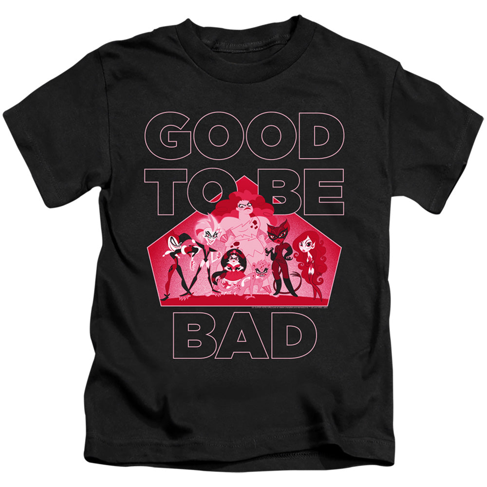 Dc Superhero Girls Good to Be Bad Juvenile Kids Youth T Shirt Black Officially Licensed