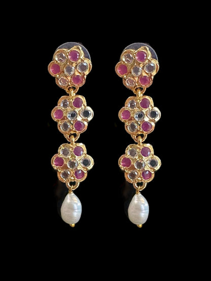 DNS188 Meenaz fresh water pearl necklace set (SHIPS IN 2 WEEKS )