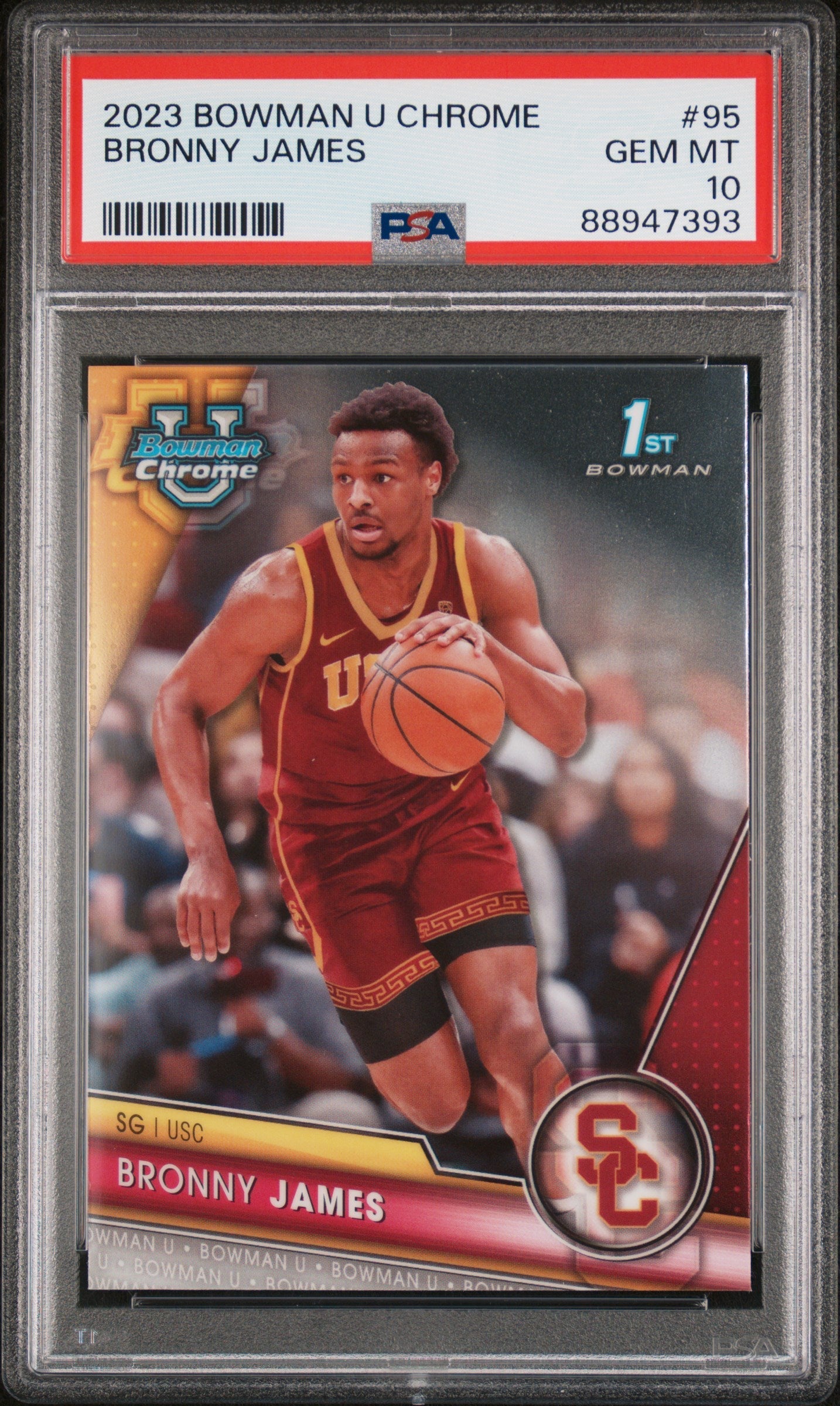 Graded 2023 Topps Bowman U Chrome Bronny James #95 Rookie RC Basketball Card PSA 10 Gem Mint