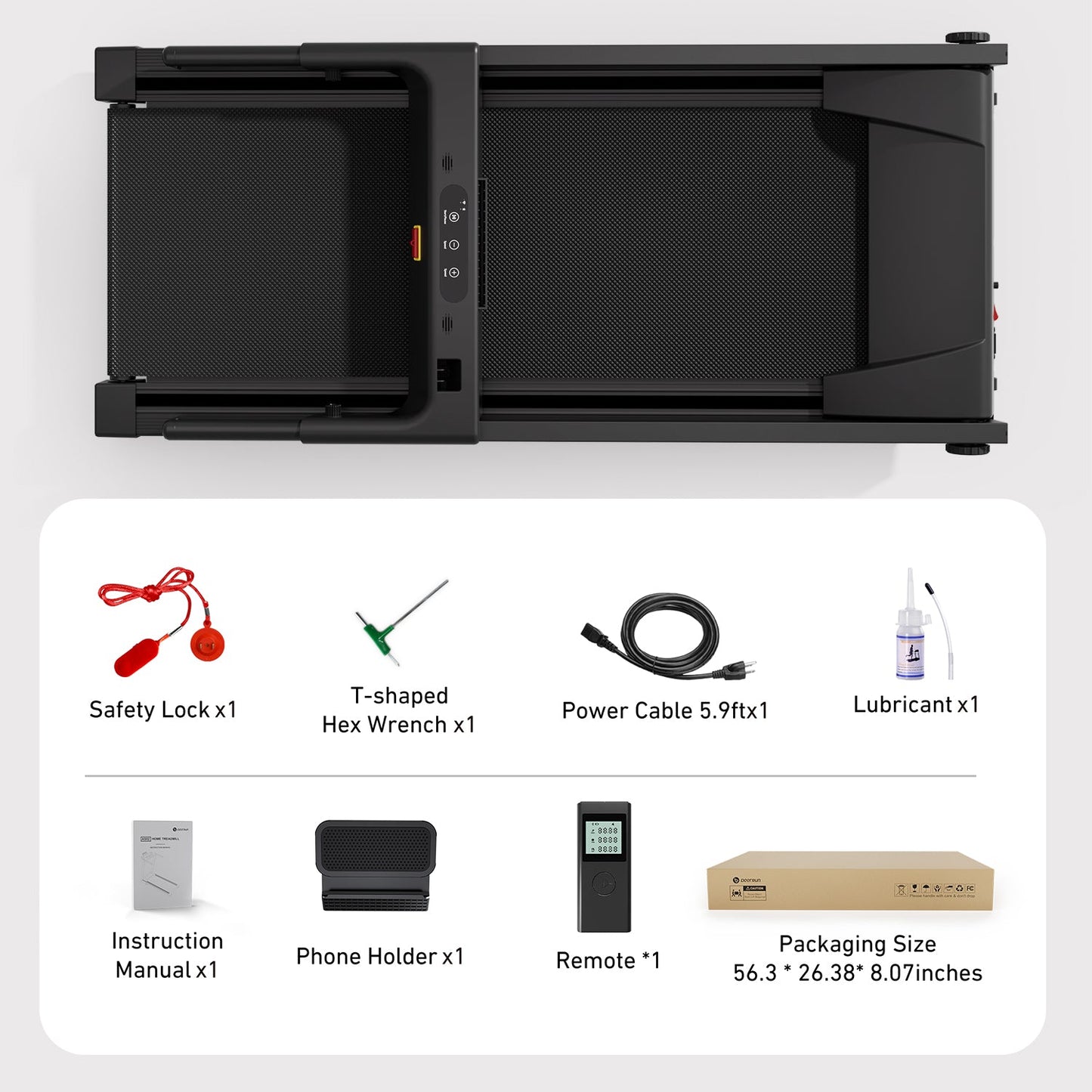 DeerRun A1 Series 6% Incline Foldable Treadmill——Upgraded Chip & NFC Support | 300 lbs-350 lbs, 7.5 mph-10 mph
