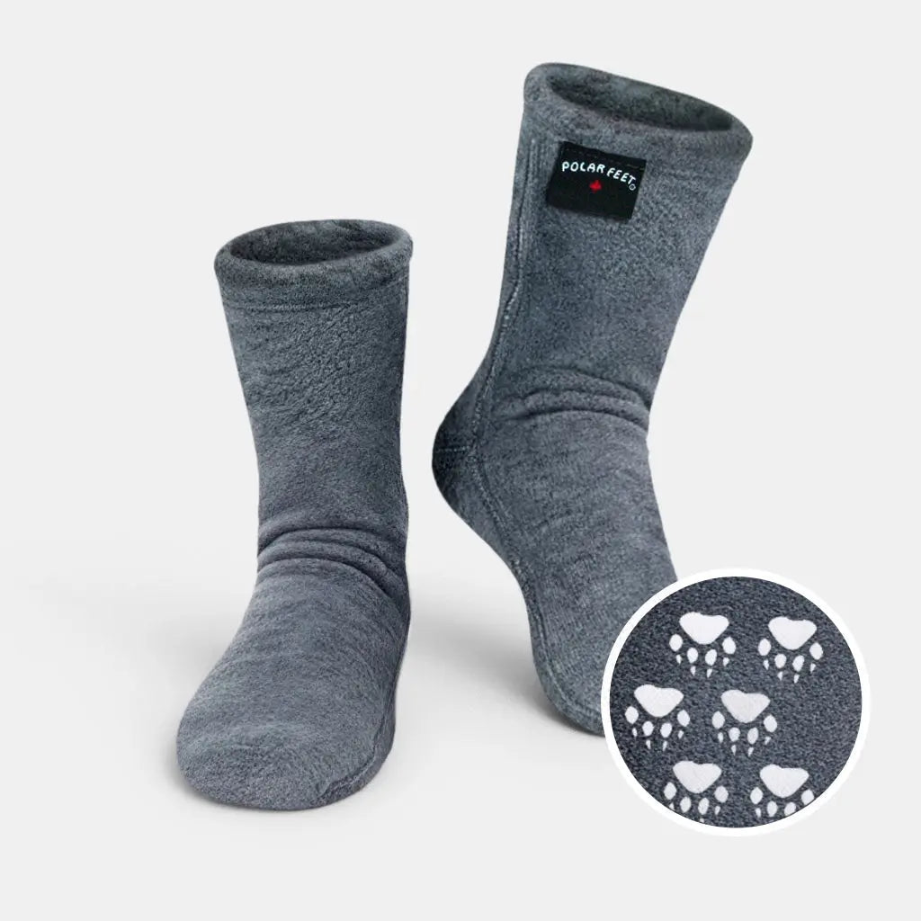 Polar Feet Fleece Socks - Soft Grey