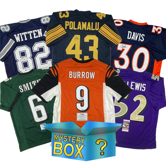 Autographed/Signed Football DIAMOND Series 2 Jersey Mystery Box with PSA JSA or Beckett COA
