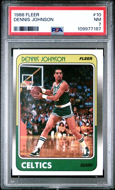 Graded 1988 Fleer Dennis Johnson #10 Basketball Card PSA 7 Near Mint