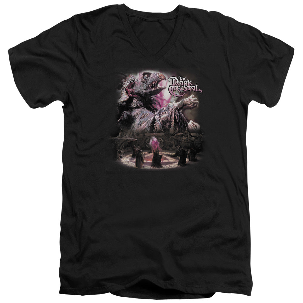 The Dark Crystal Power Mad Mens Slim Fit V-Neck T Shirt Black Officially Licensed