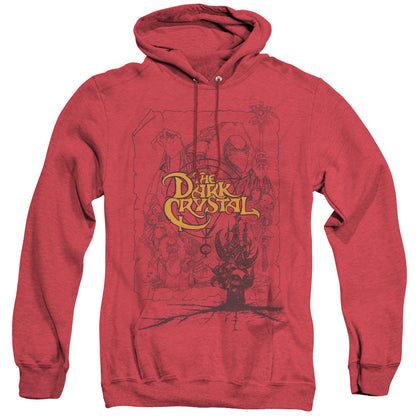 Dark Crystal Poster Lines Heather Mens Hoodie Red Officially Licensed