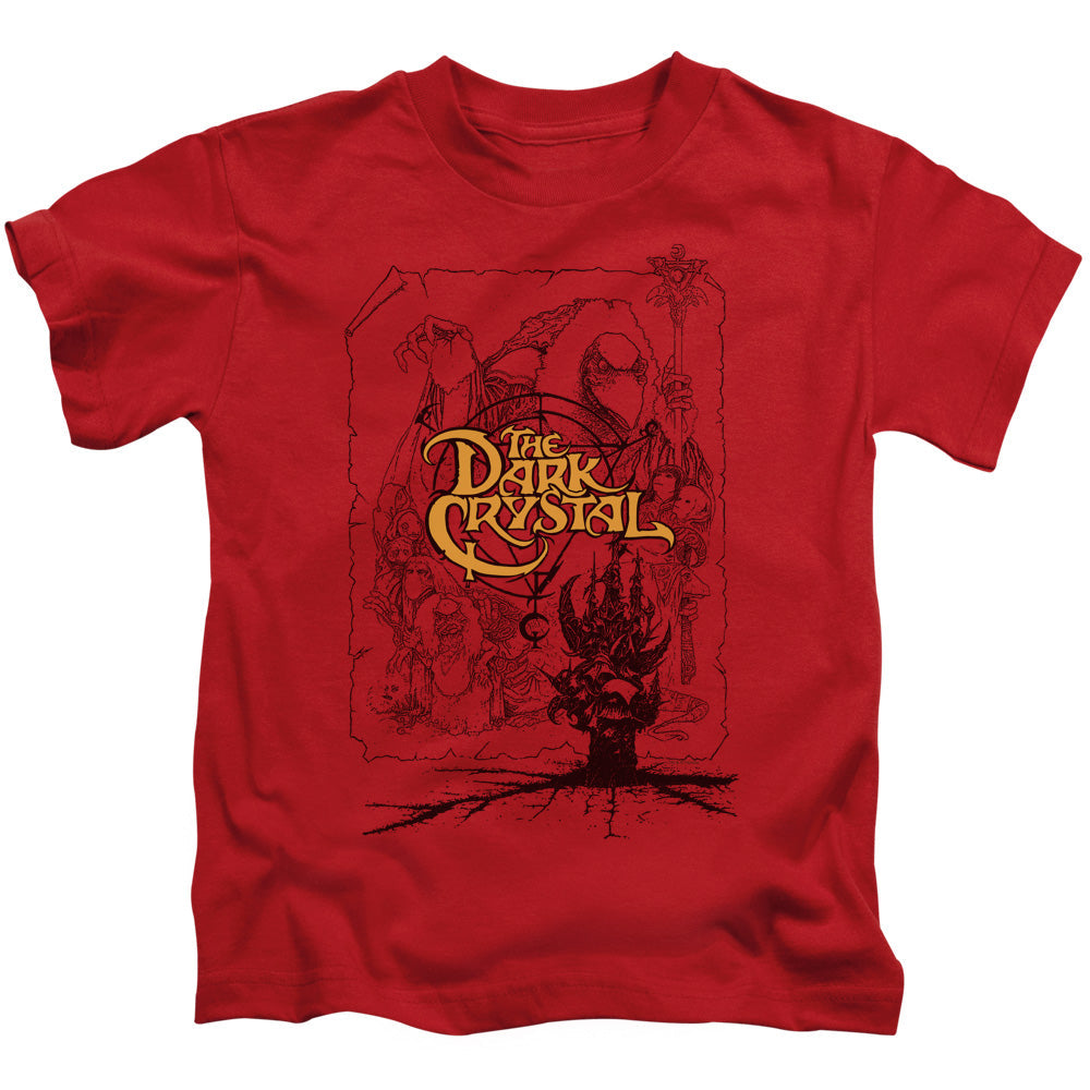 Dark Crystal Poster Lines Juvenile Kids Youth T Shirt Red (5 6) Officially Licensed