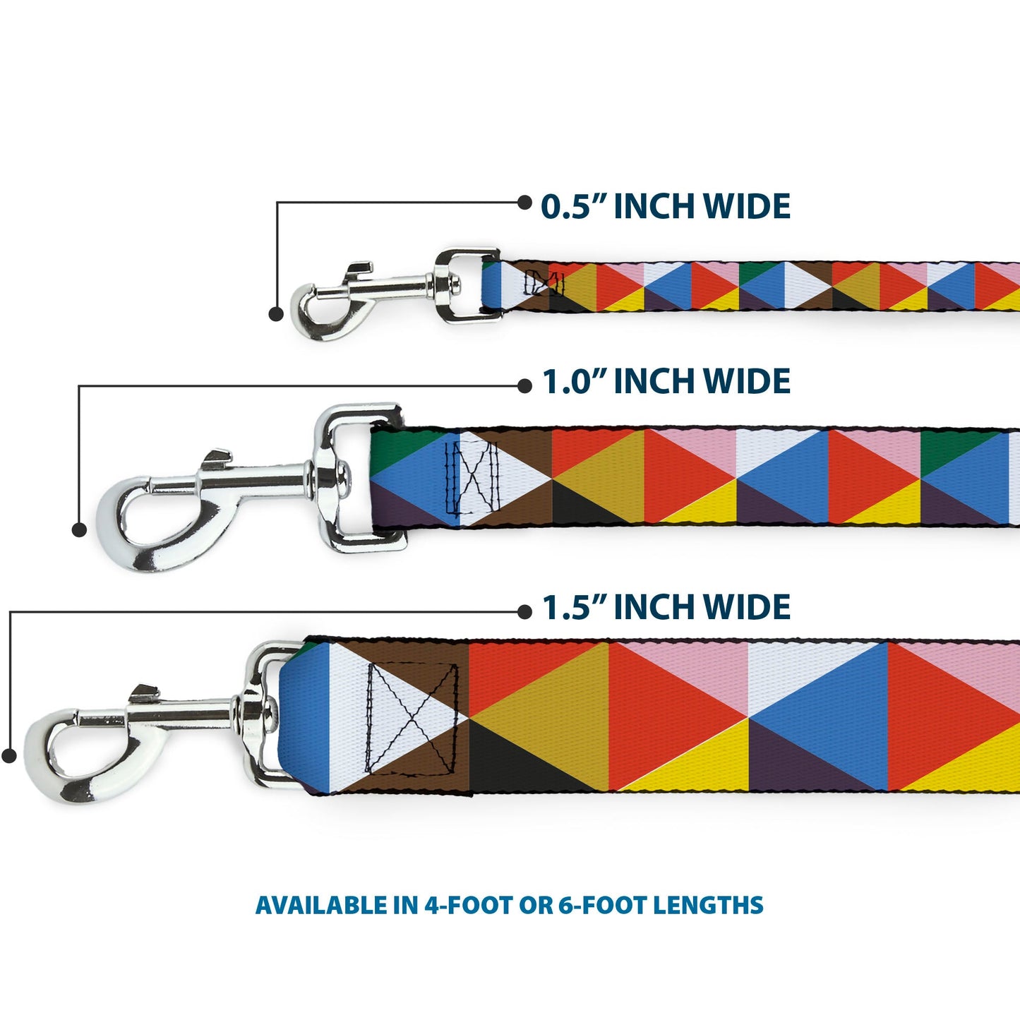 Dog Leash - Geometric Triangle Blocks Multi Color