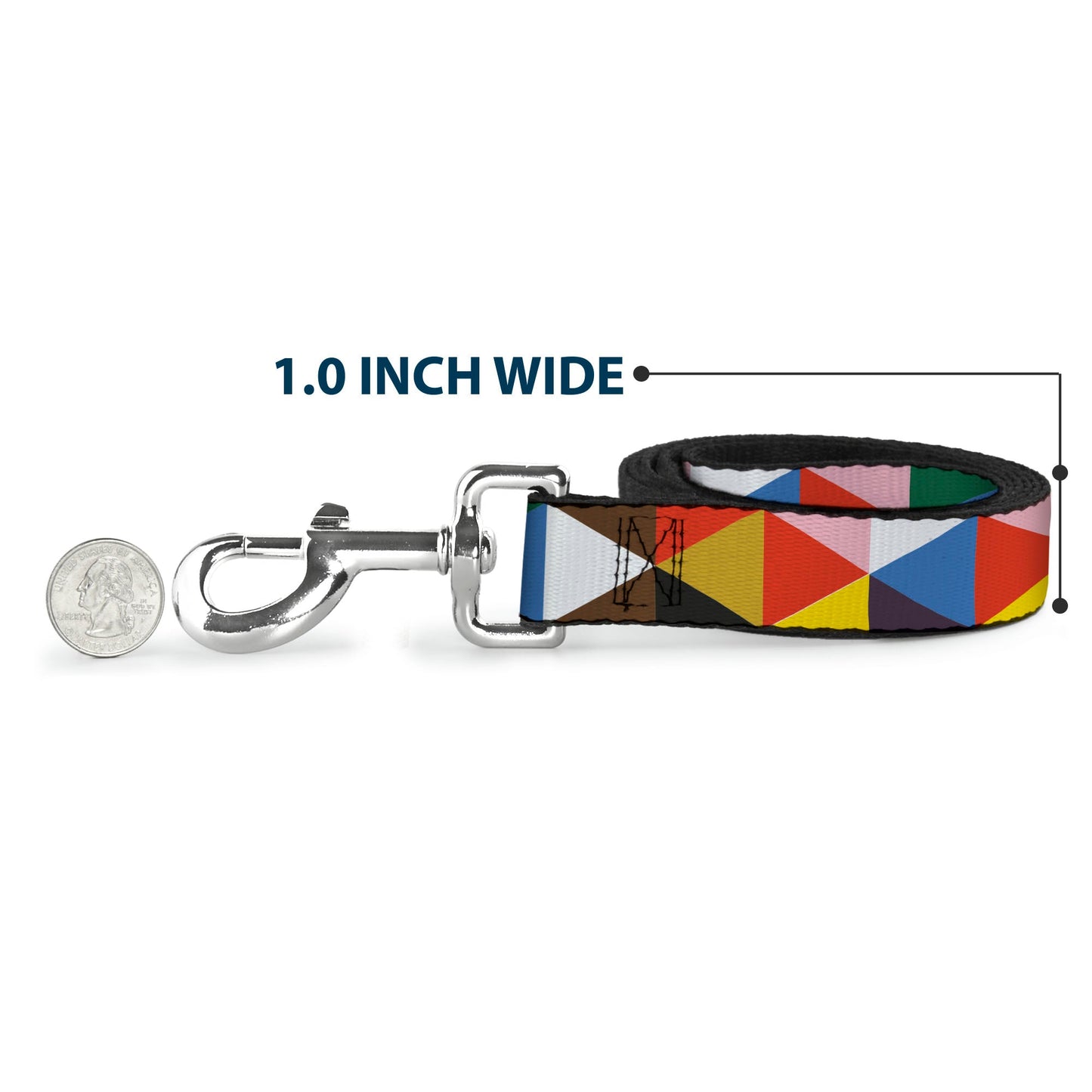 Dog Leash - Geometric Triangle Blocks Multi Color