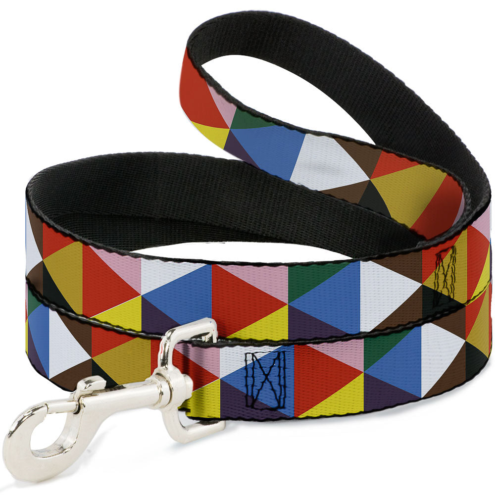 Dog Leash - Geometric Triangle Blocks Multi Color