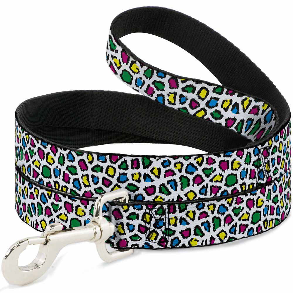 Dog Leash - Leopard White/Multi Color