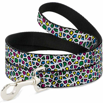 Dog Leash - Leopard White/Multi Color
