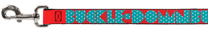 Dog Leash - BUCKLE-DOWN Shapes Red/Dot Turquoise/White