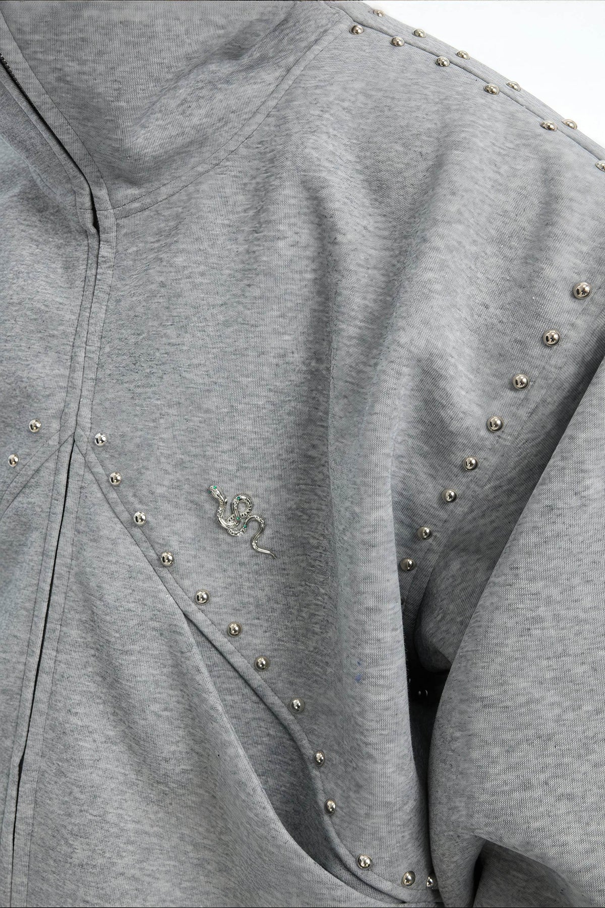 Doberman Dog Hooded Jacket with Rivet Accents