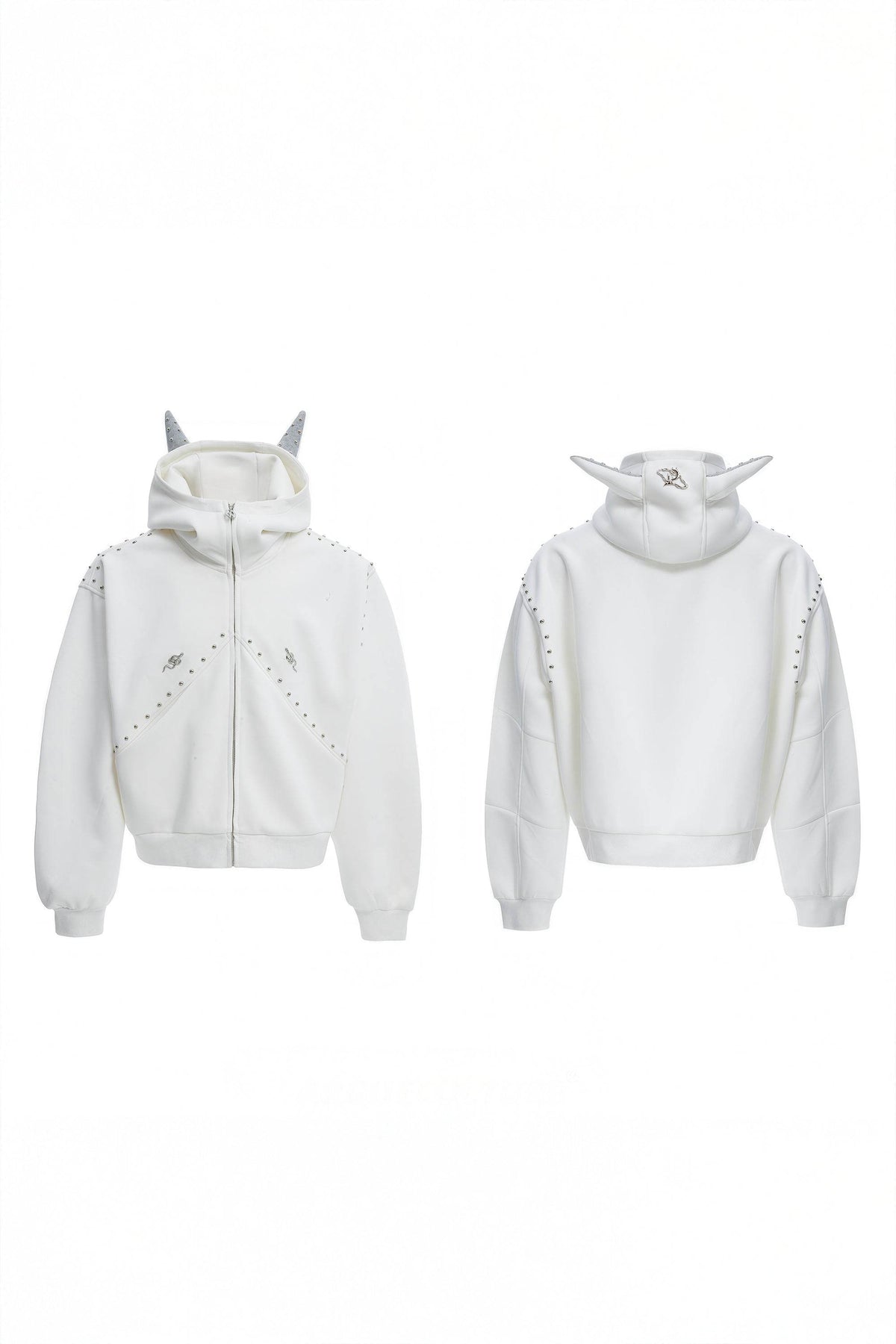 Doberman Dog Hooded Jacket with Rivet Accents