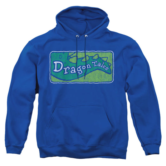 Dragon Tales Logo Distressed Mens Hoodie Royal Officially Licensed