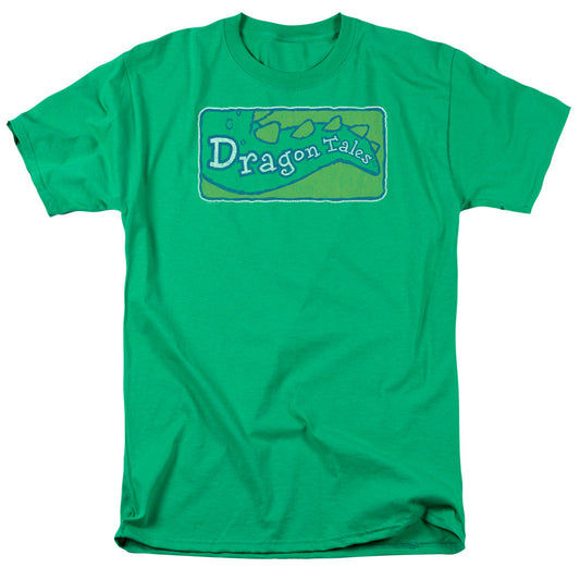 Dragon Tales Logo Distressed Mens T Shirt Kelly Green Officially Licensed