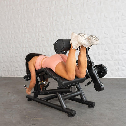 Pro Strength Leg Extension / Prone Leg Curl Combo - Muscle D Fitness - Plate Loaded Quad & Hamstring Machine