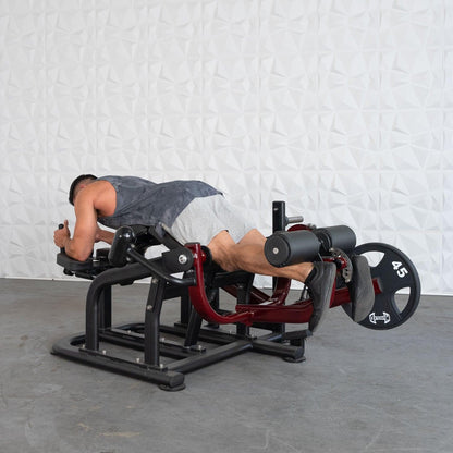 Pro Strength Prone Leg Curl - Muscle D Fitness - Adjustable Plate Loaded Hamstring Machine