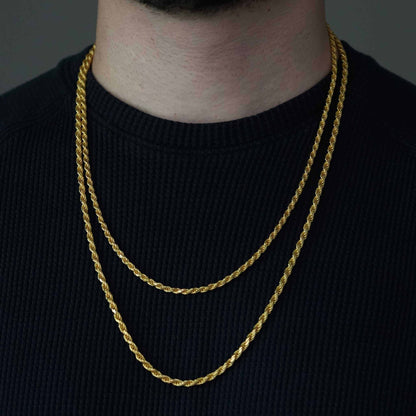 14K Gold 925 Sterling Silver Rope Chains