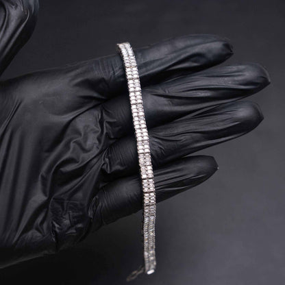 Baguette Moissanite Square Tennis Bracelet Solid 925 Sterling Silver