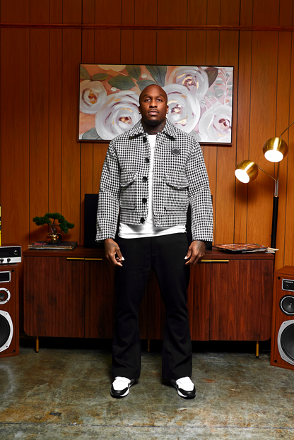 Houndstooth Boxy Fit Jacket