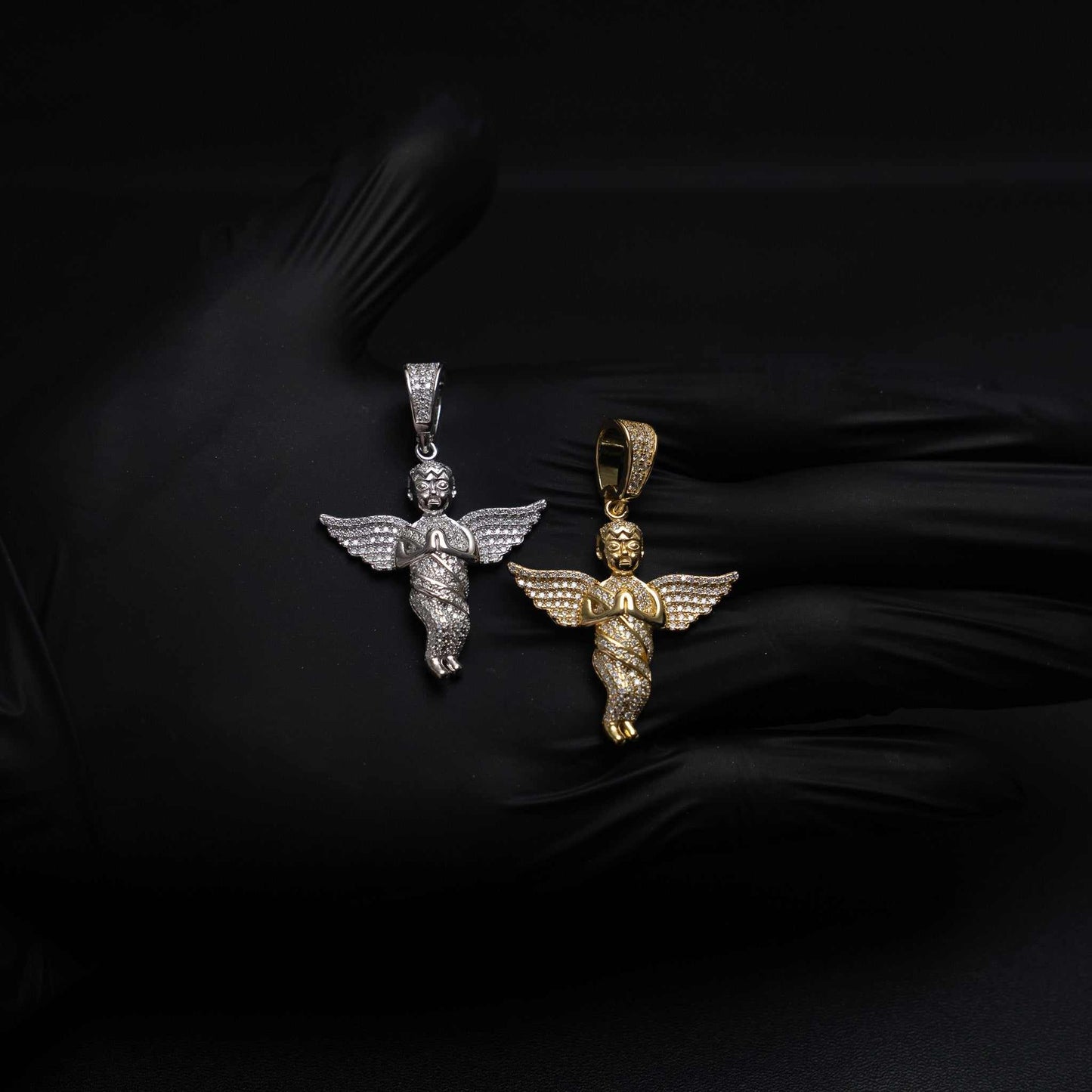 Praying Baby Angel Moissanite 925 Sterling Silver Pendant