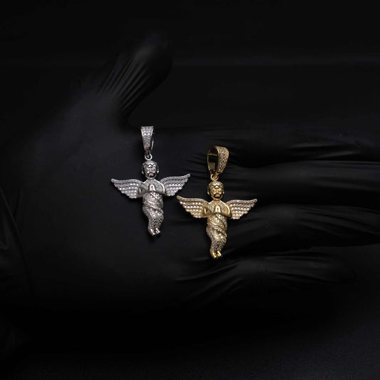 Praying Baby Angel Moissanite 925 Sterling Silver Pendant