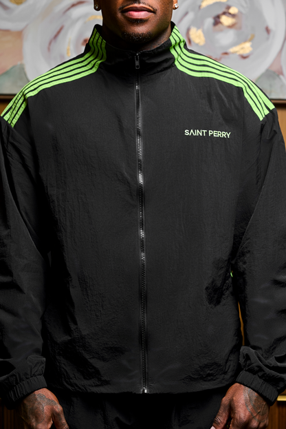 Otis Track Jacket and Pants - Black & Neon