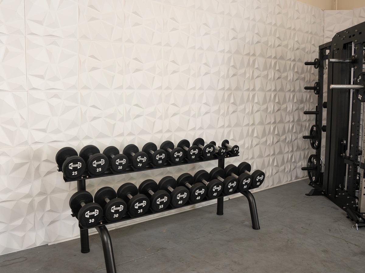 Pro Urethane Dumbbells - Muscle D Fitness - Quality Knurled Handles - Solid Design