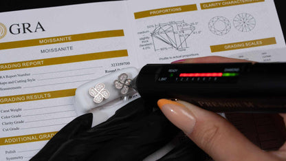 Moissanite Flower Stud Earrings 925 Sterling Silver Screw Back