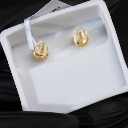 Moissanite 0.35 TCW Princess Cut Square Stud Earrings 925 Sterling Silver Screw Back