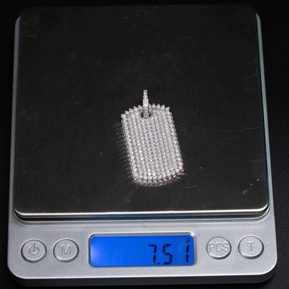 Moissanite Dog Tag Pendant – Iced Out 925 Sterling Silver Jewelry