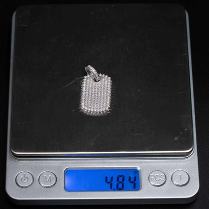 Moissanite Dog Tag Pendant – Iced Out 925 Sterling Silver Jewelry