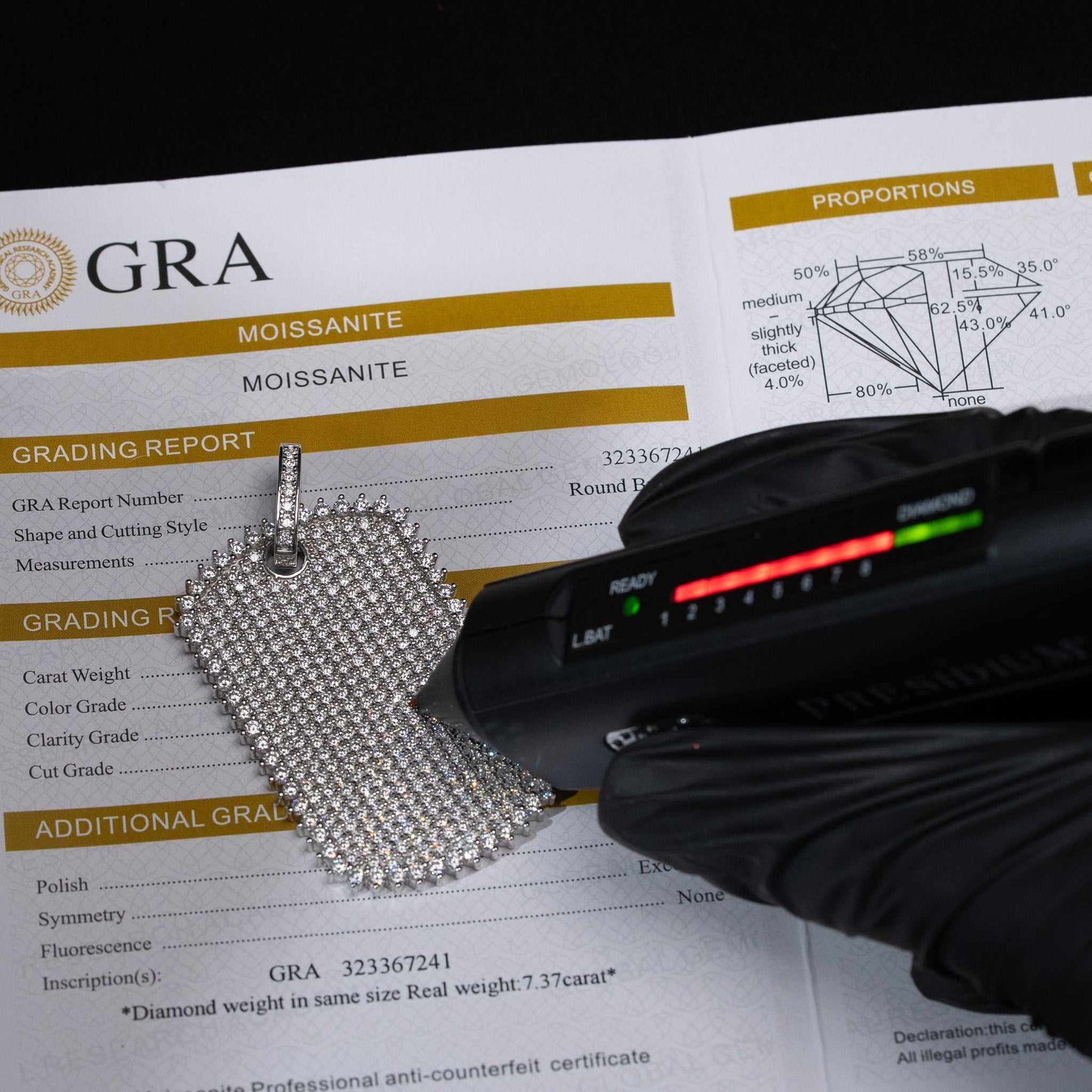 Moissanite Dog Tag Pendant – Iced Out 925 Sterling Silver Jewelry