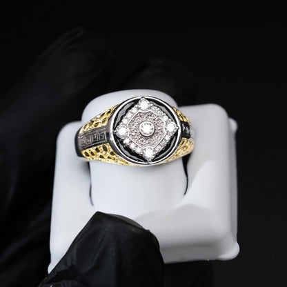 Moissanite Two-Tone Nugget Watch Ring in 925 Sterling Silver - Triathlete Store