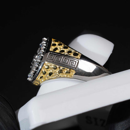 Moissanite Two-Tone Nugget Watch Ring in 925 Sterling Silver - Triathlete Store