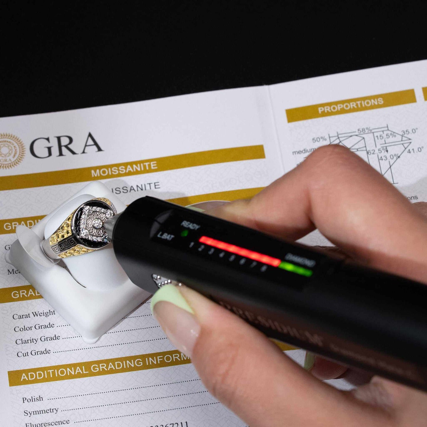 Moissanite Two-Tone Nugget Watch Ring in 925 Sterling Silver - Triathlete Store