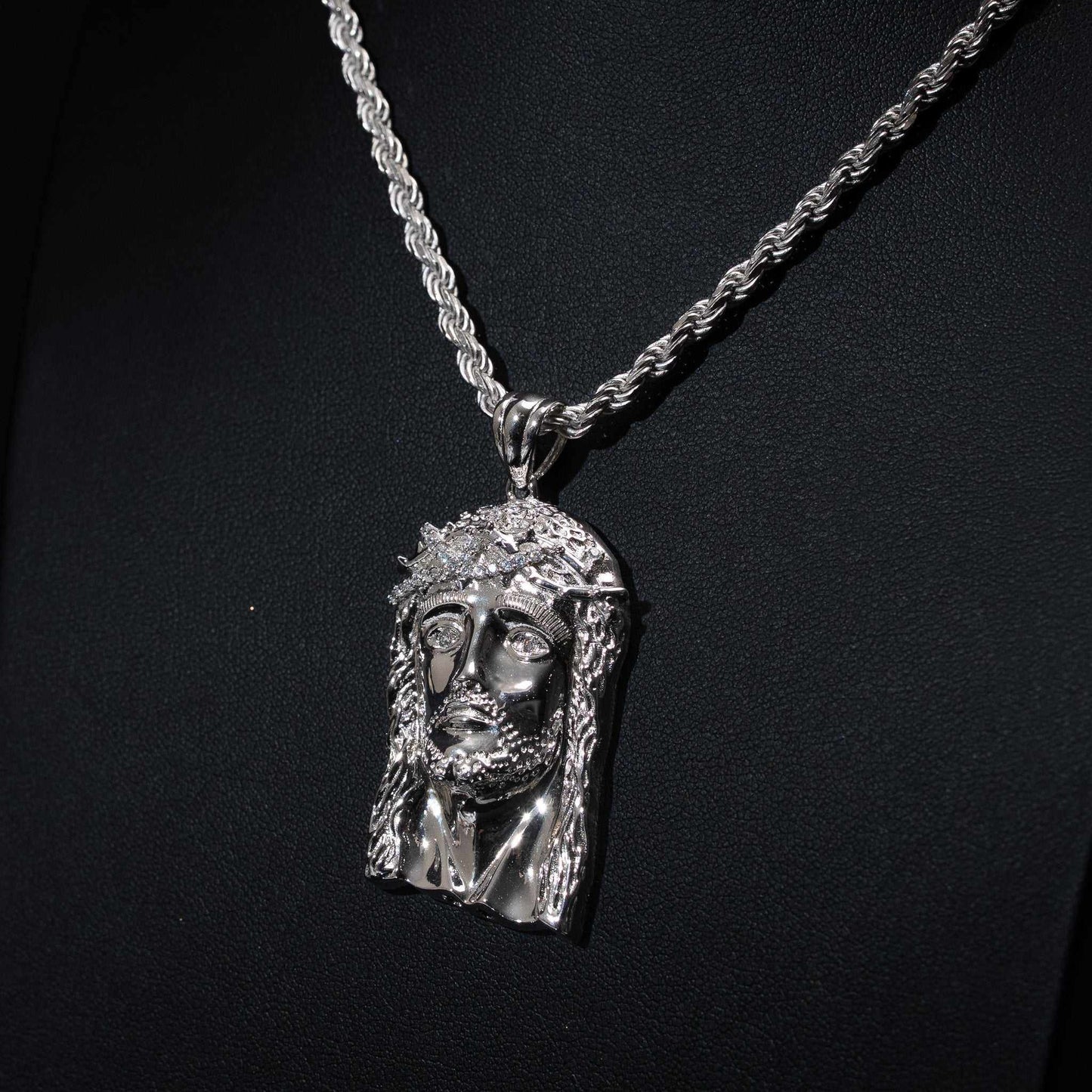 Real 925 Sterling Silver Jesus Head Piece Pendant - 3 sizes